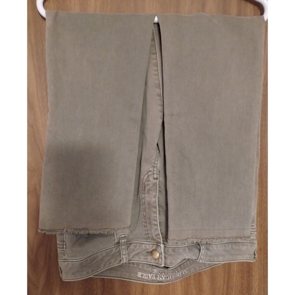 AMERICAN EAGLE Straight Leg Super Stretch Green Denim Jeans Women's 14R - Picture 6 of 6